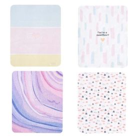 4 Pcs Random Pattern Suede Eyeglass Cloth Microfiber Cleaning Cloth Mobile Phone Wipes Cleaning Cloth