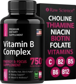 Vitamin B Complex Capsules B1 B2 B3 B5 B6 B7 B9 B12 Biotin Folic Acid Vitamin C for Energy Immune Support Supplement B Complex for Women Men's Nervous