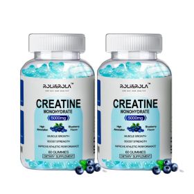 High Strength Creatine Monohydrate Gummies, Blueberry Flavored Creatine Gummies Monohydrate - 60 Gummies X 2 Bottles (Option: Water creatine gummies x2 bott)