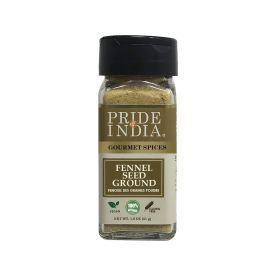 Pride of India – Fennel Seed Ground – Natural & Gourmet Spice – Perfect Addition to Tea/Drinks/ Roast/Rubs/Bakes/ - Cooling Properties – Easy to Use – (size: 1.8 oz)