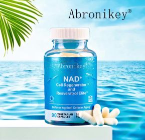 Abronikey NAD Cell Regenerator And Resveratrol Elite Nads Niacinamide Riboside Supplement With Trans Resveratrol, Quercetin, Energy,Focus 90 Caps (Option: One)